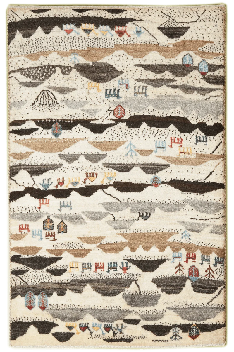 Rizbaf · Handgeknüpft – Beige, 131x84 cm