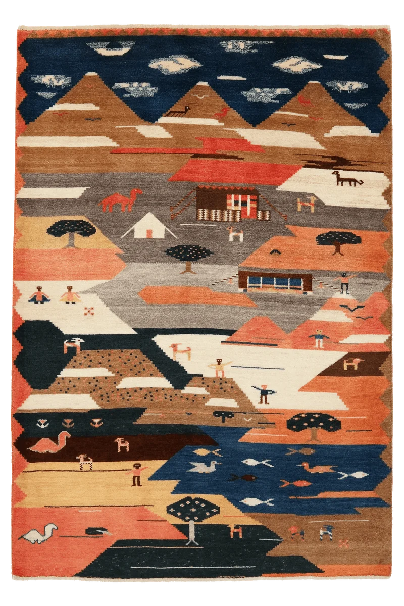 Rizbaf · Handgeknüpft – Bunt, 155x105 cm