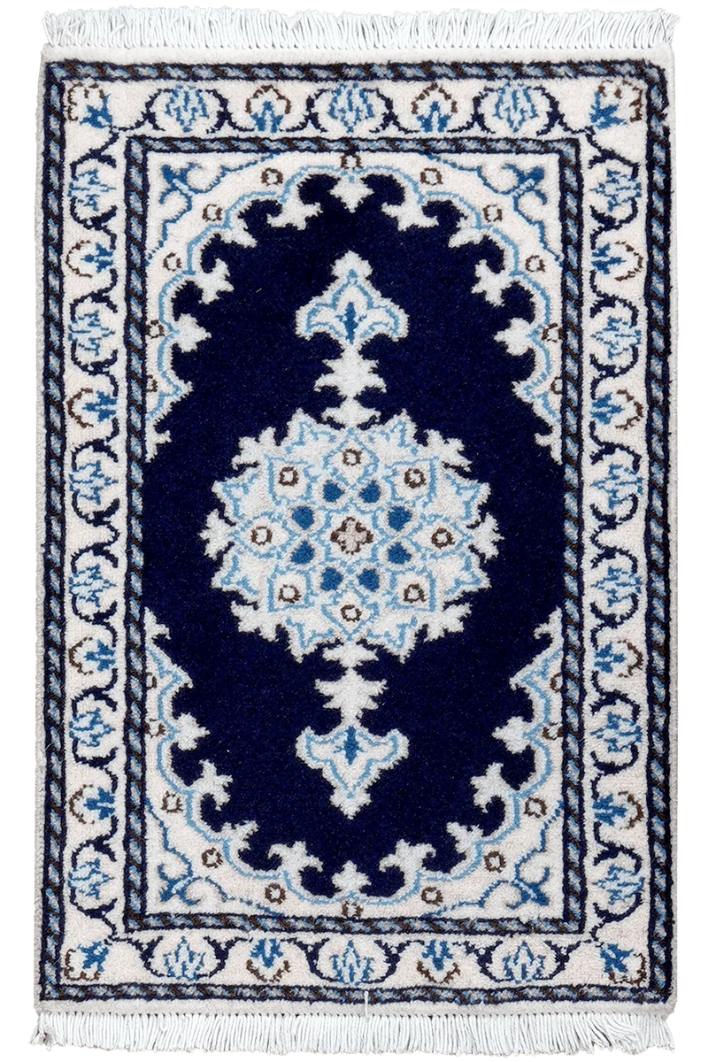 Nain 12La · Handgeknüpft – Blau, 62x40 cm