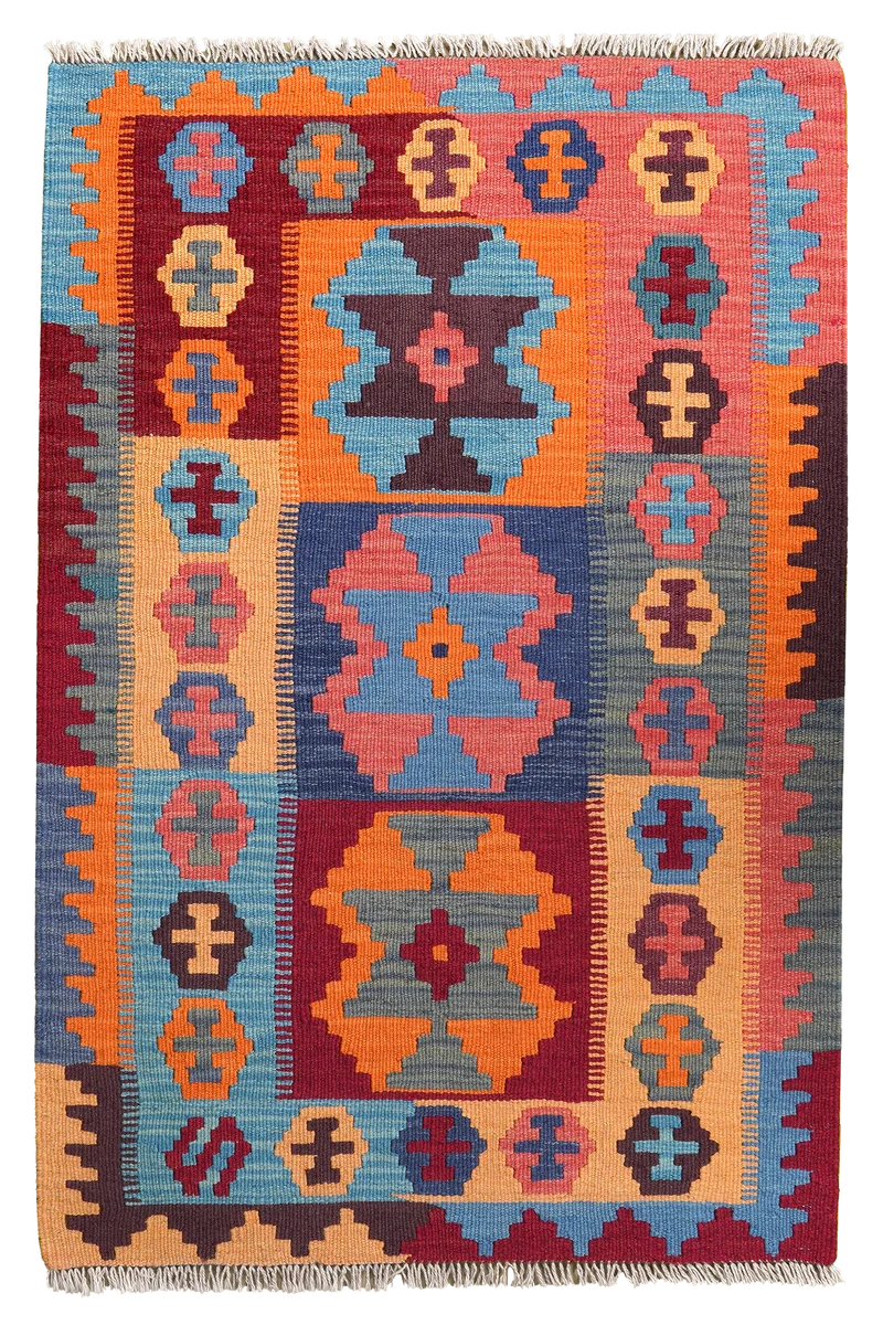 Kelim Gashgai · Handgewebt – Bunt, 129x84 cm