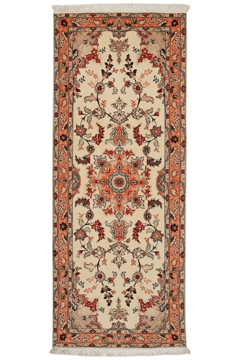 Tabriz 50 Raj · Handgeknüpft – Beige, 205x81 cm