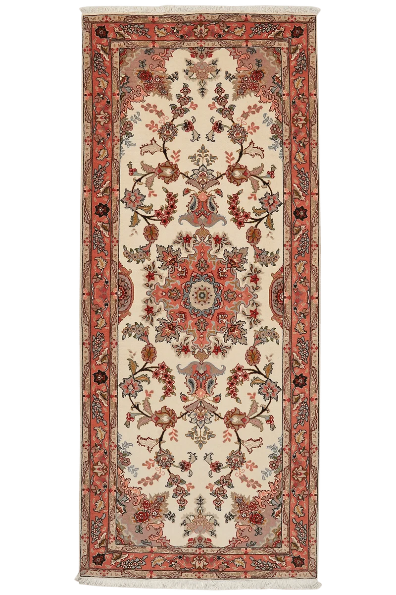 Tabriz 50 Raj · Handgeknüpft – Beige, 199x82 cm