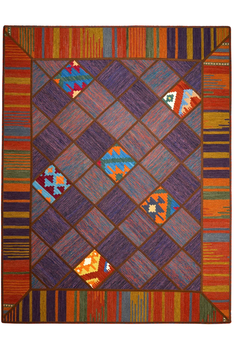 Kelim Tekkeh · Handgewebt – Bunt, 200x150 cm