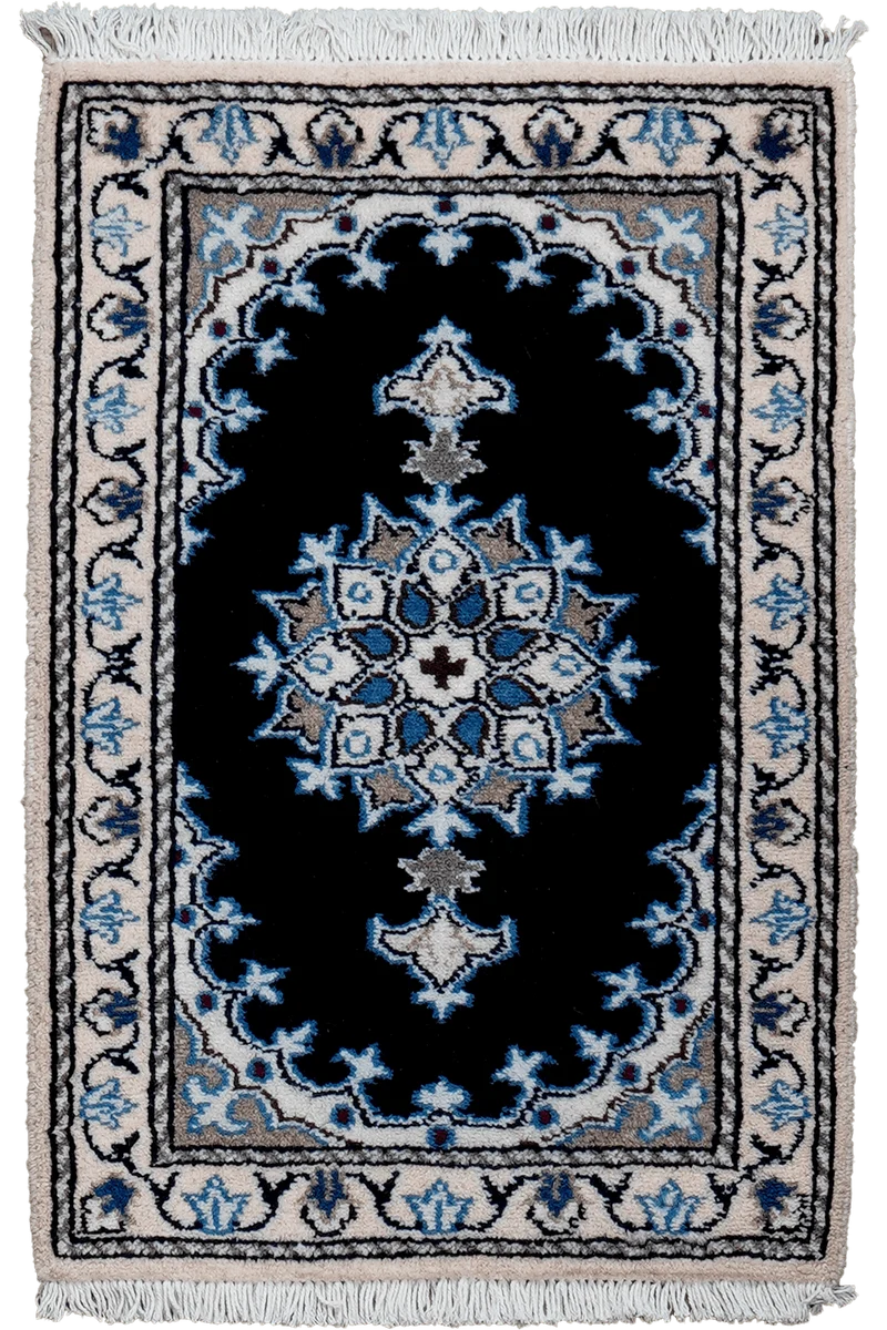 Nain 12La · Handgeknüpft – Blau, 62x41 cm