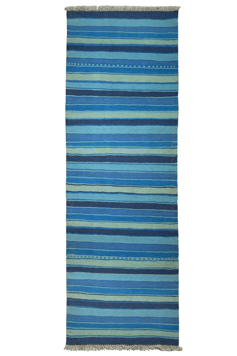 Kelim Gashgai · Handgewebt – Blau, 198x65 cm
