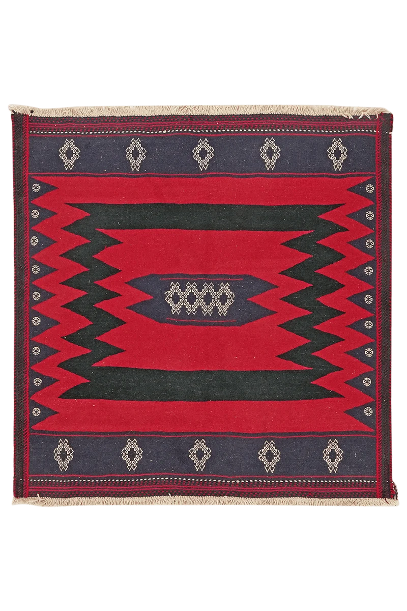 Sofreh Afshar · Handgewebt – Rot, 121x120 cm