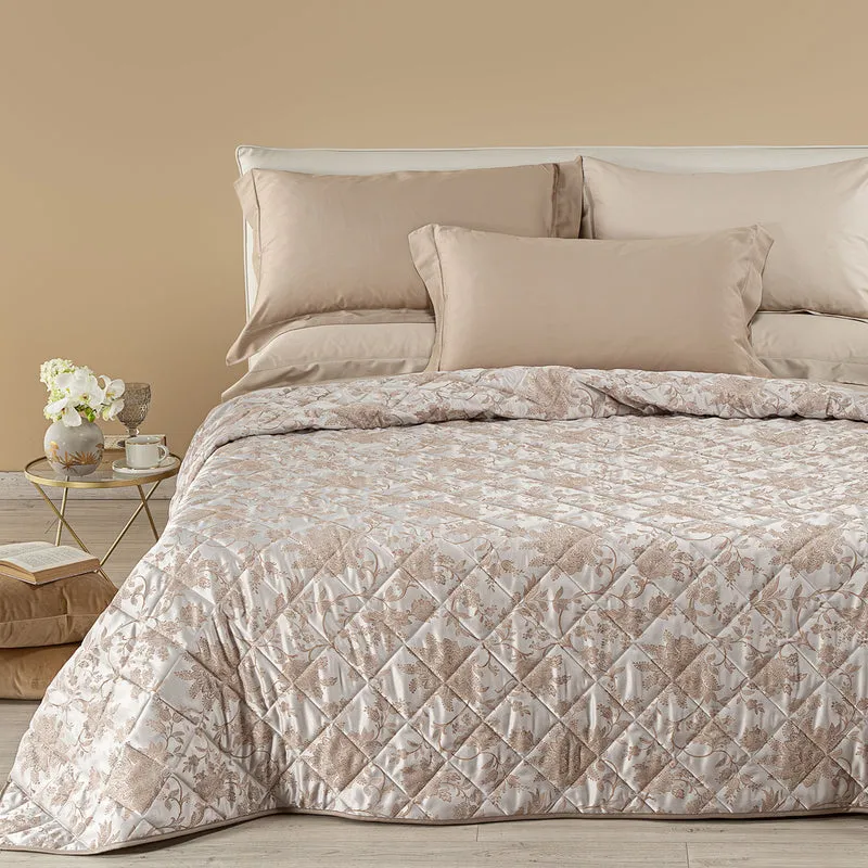Copriletto Primaverile narciso in Raso Jacquard 80 gr/mq