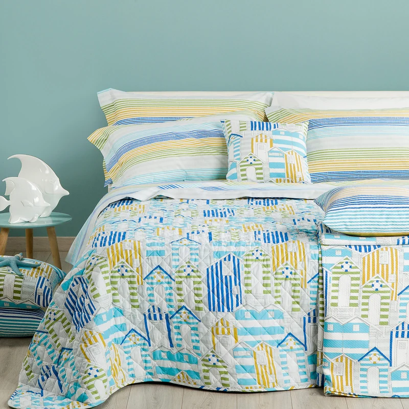 Copriletto Primaverile Coral Beach in Cotone 80 gr/mq