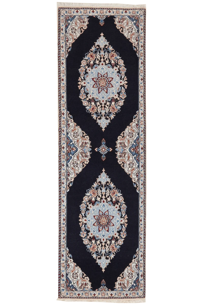 Nain 6La · Handgeknüpft – Blau, 163x49 cm
