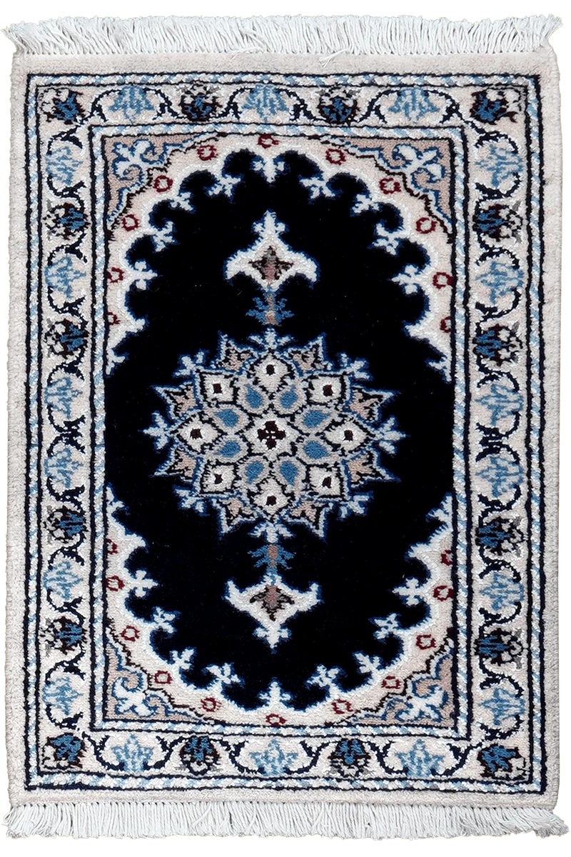 Nain 12La · Handgeknüpft – Blau, 56x39 cm