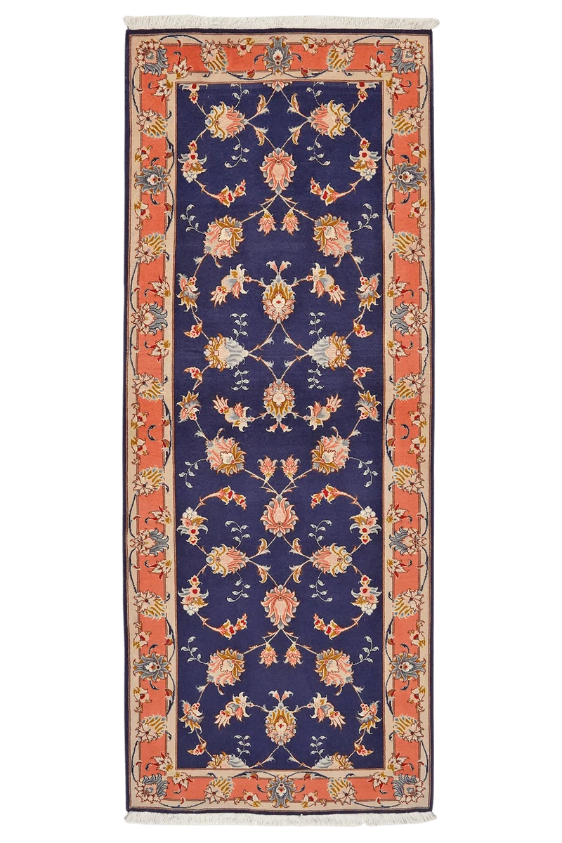Tabriz 50 Raj · Handgeknüpft – Blau, 201x79 cm