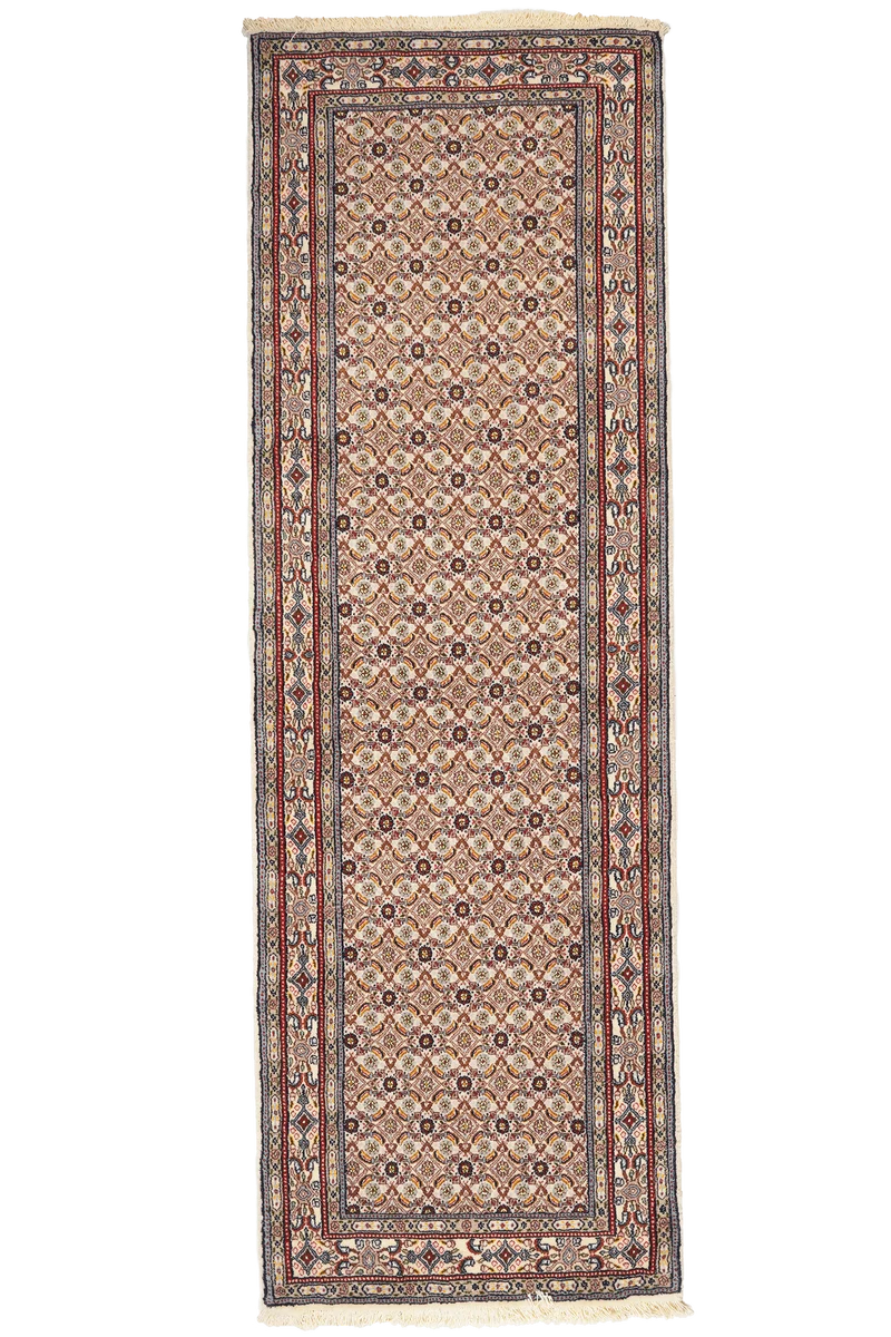 Moud Mahi · Handgeknüpft – Beige, 247x81 cm