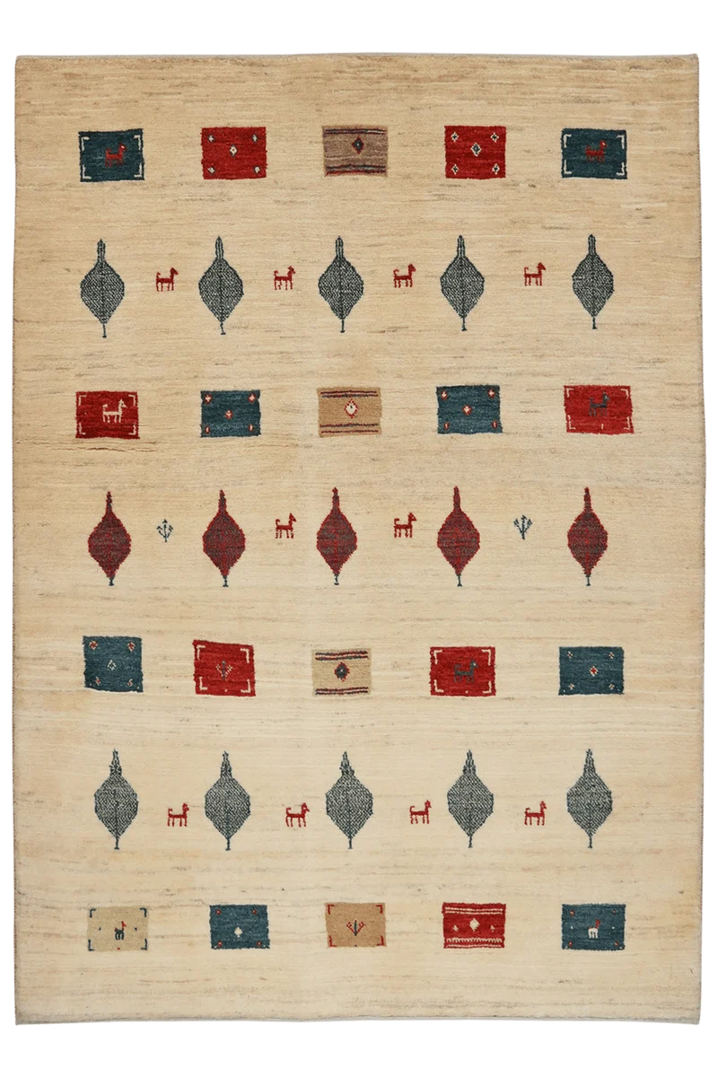 Rizbaf · Handgeknüpft – Beige, 182x129 cm