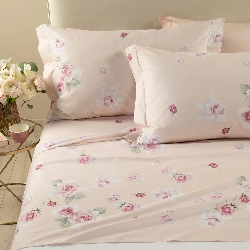 Completo Lenzuola rosa juliet Garden in Cotone