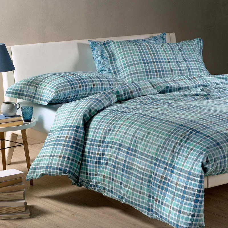 Completo Copripiumino countryhouse Tartan Club in Cotone