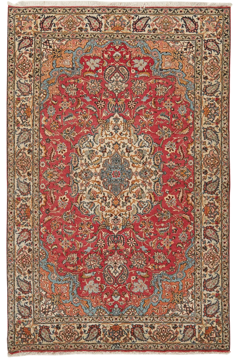 Tabriz Old · Handgeknüpft – Rot, 215x140 cm