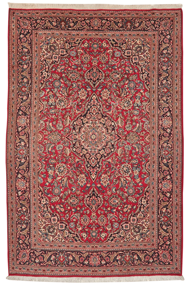 Kashan · Handgeknüpft – Rot, 218x140 cm