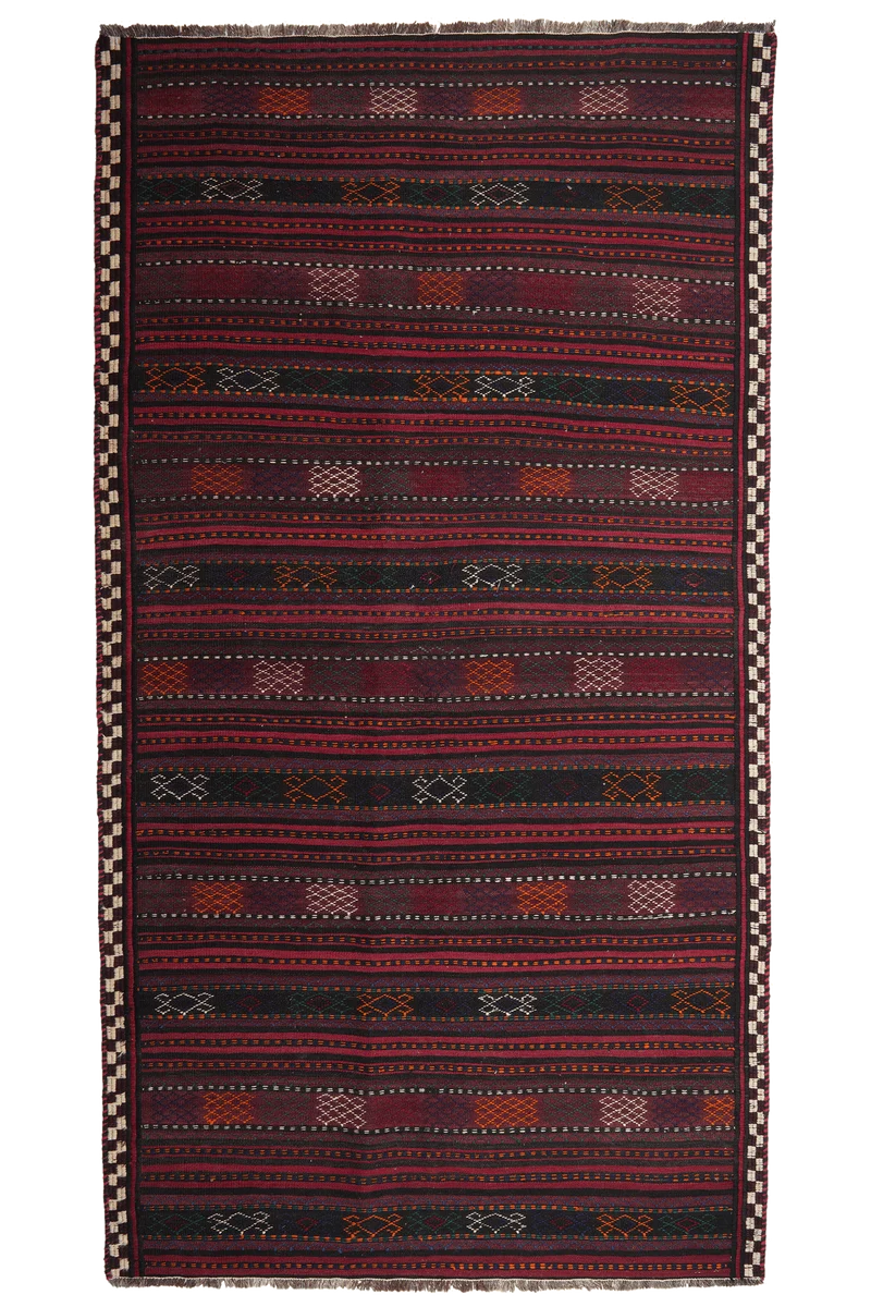 Kelim Kordi Old · Handgewebt – Bunt, 246x132 cm