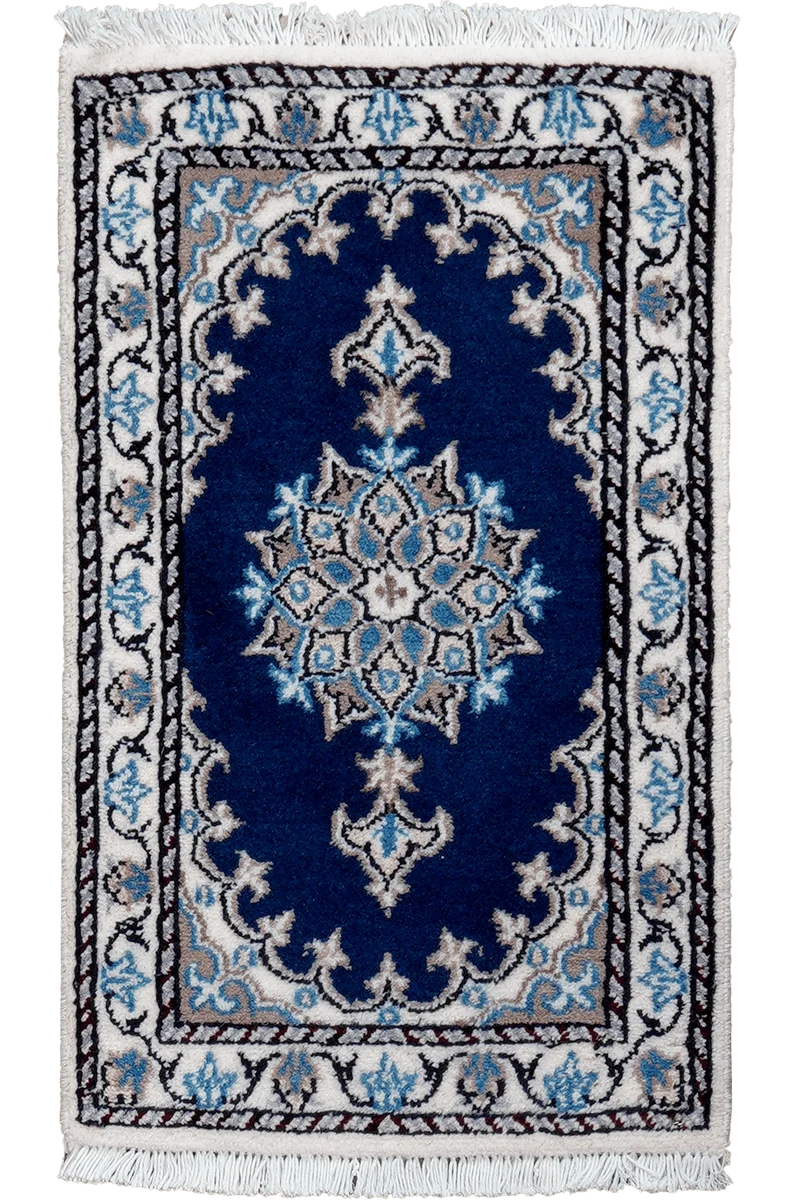 Nain 12La · Handgeknüpft – Blau, 60x36 cm
