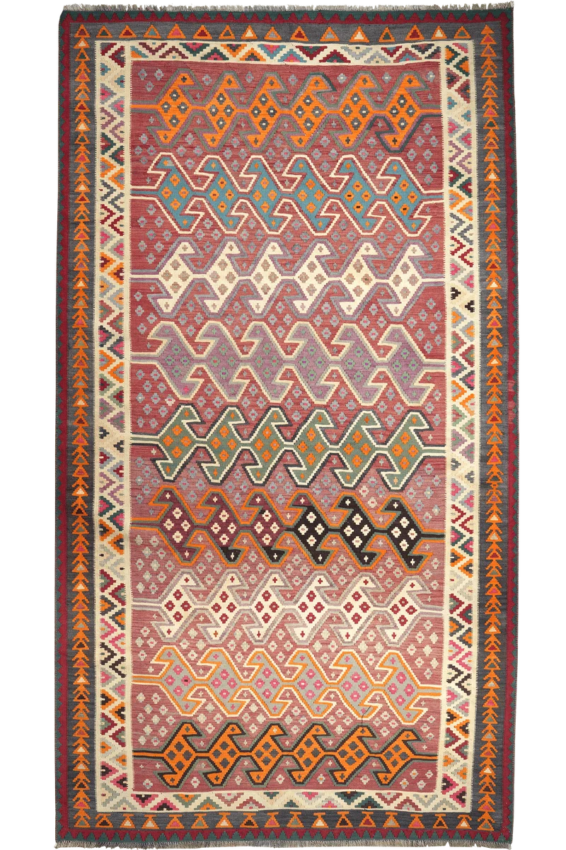 Kelim Gashgai Old · Handgewebt – Bunt, 290x154 cm