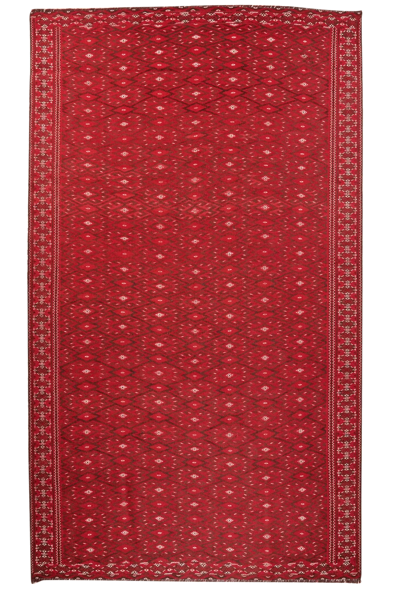 Kelim Turkman · Handgewebt – Rot, 366x212 cm