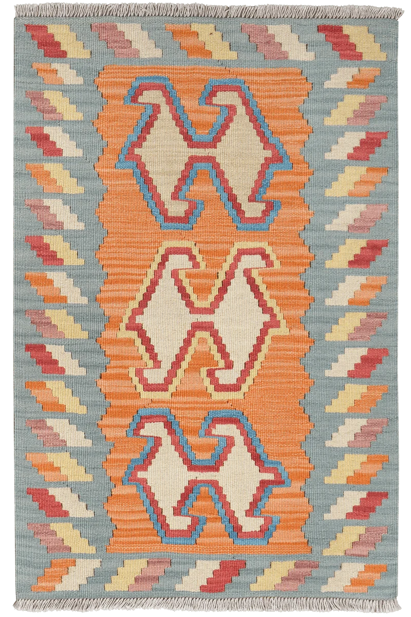 Kelim Gashgai · Handgewebt – Orange, 121x80 cm
