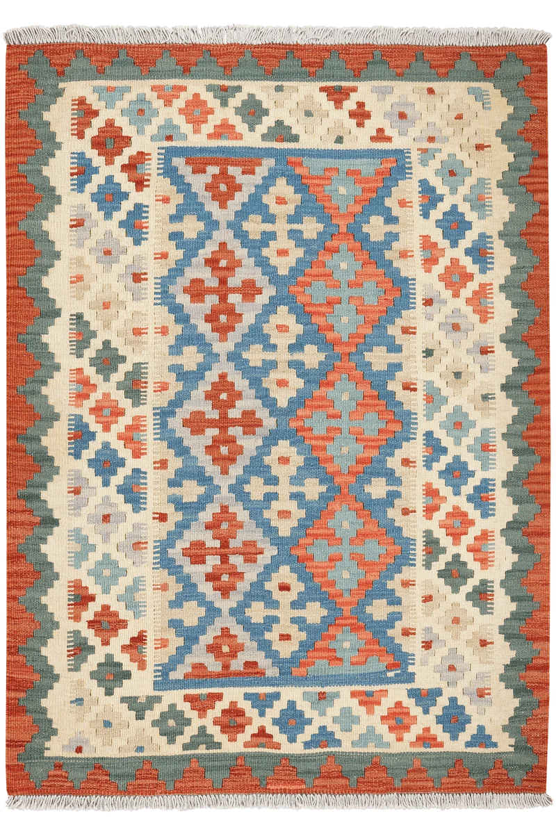 Kelim Gashgai · Handgewebt – Blau, 152x109 cm