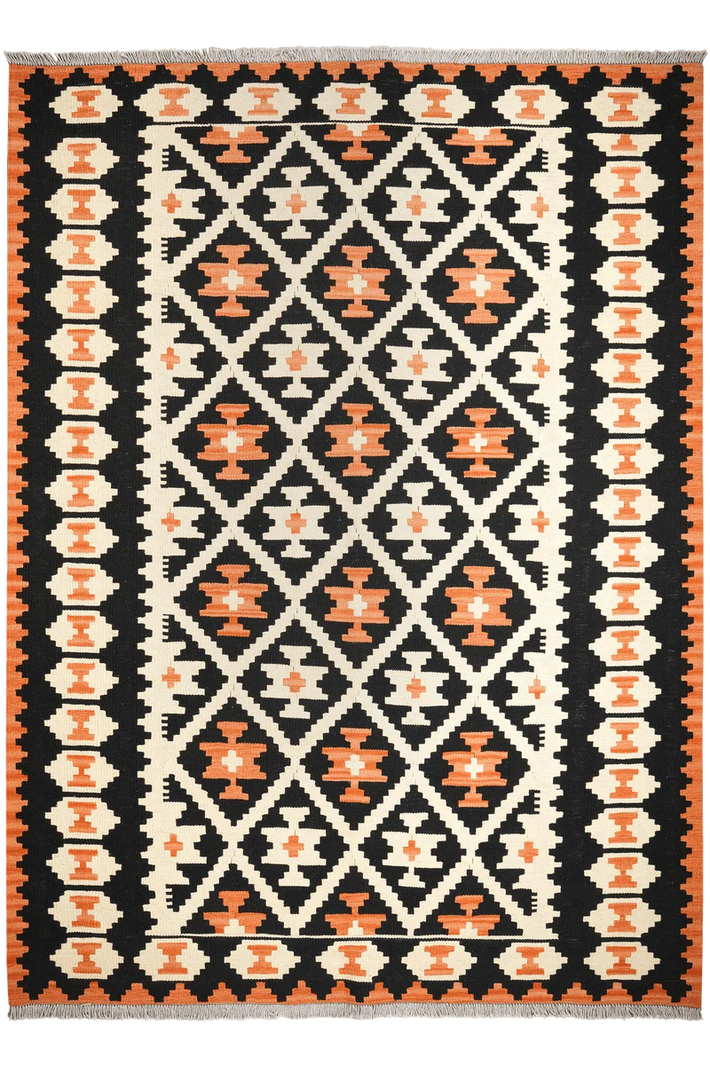 Kelim Gashgai · Handgewebt – Beige, 240x173 cm