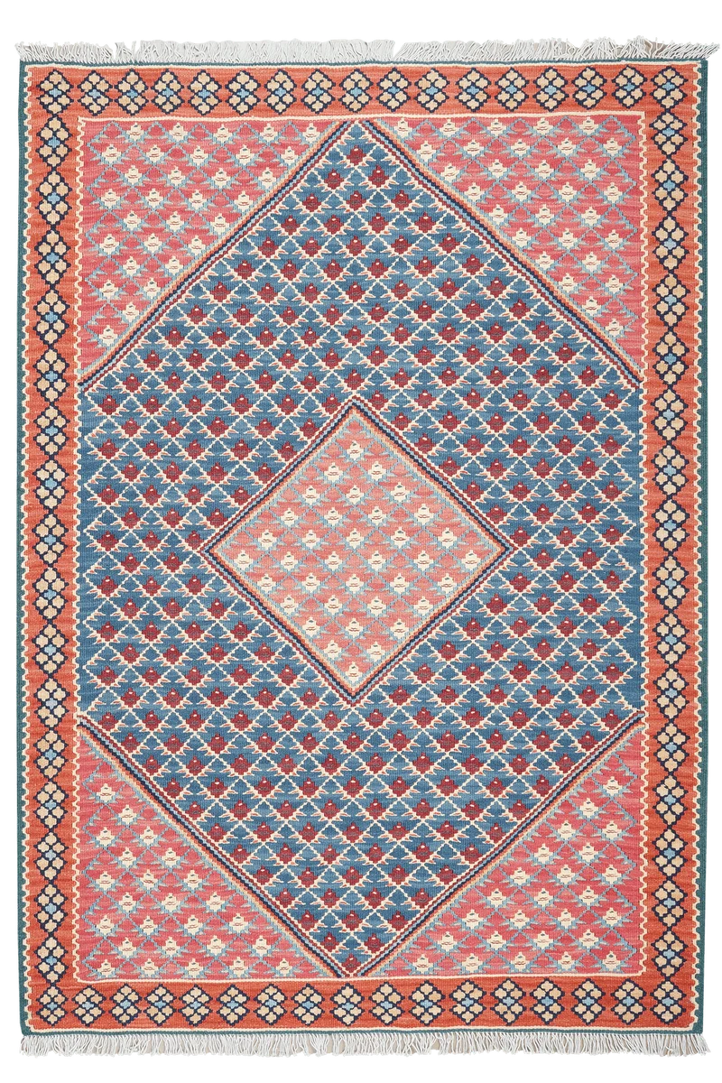 Kelim Senneh · Handgewebt – Blau, 149x107 cm