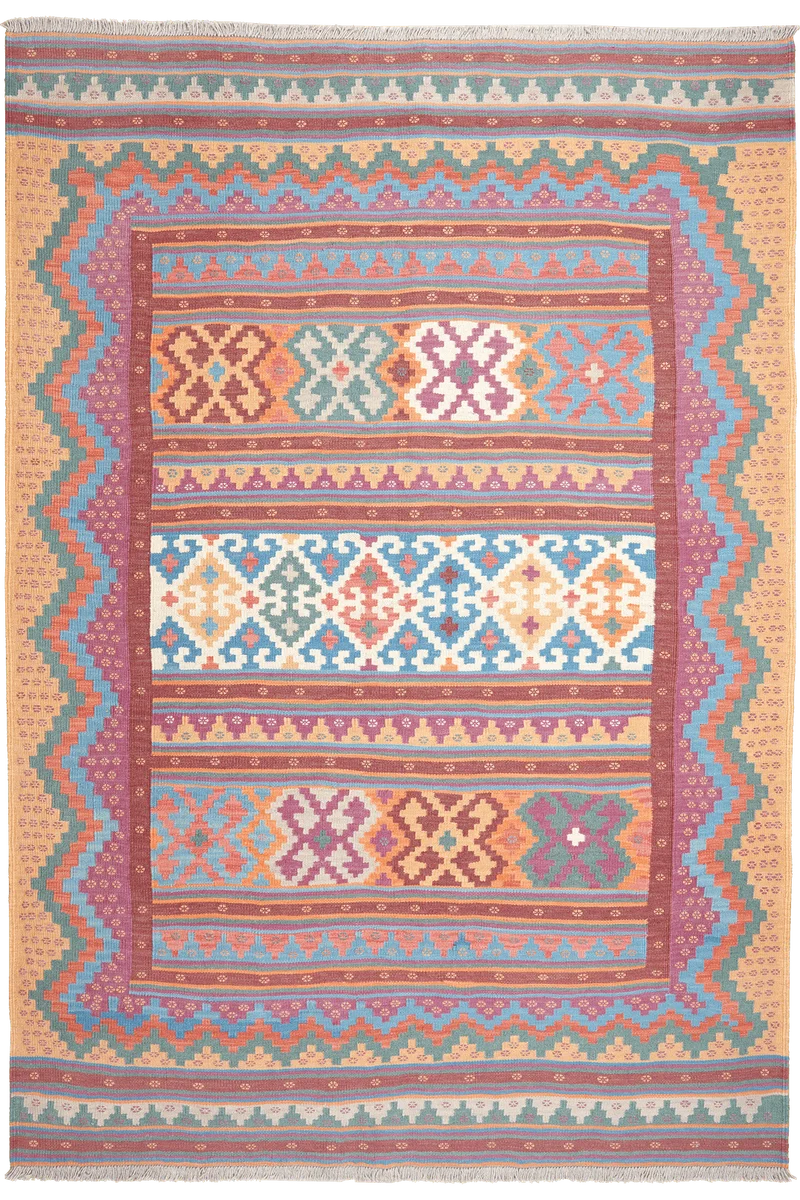 Sumak Sirdjan · Handgewebt – Bunt, 225x156 cm