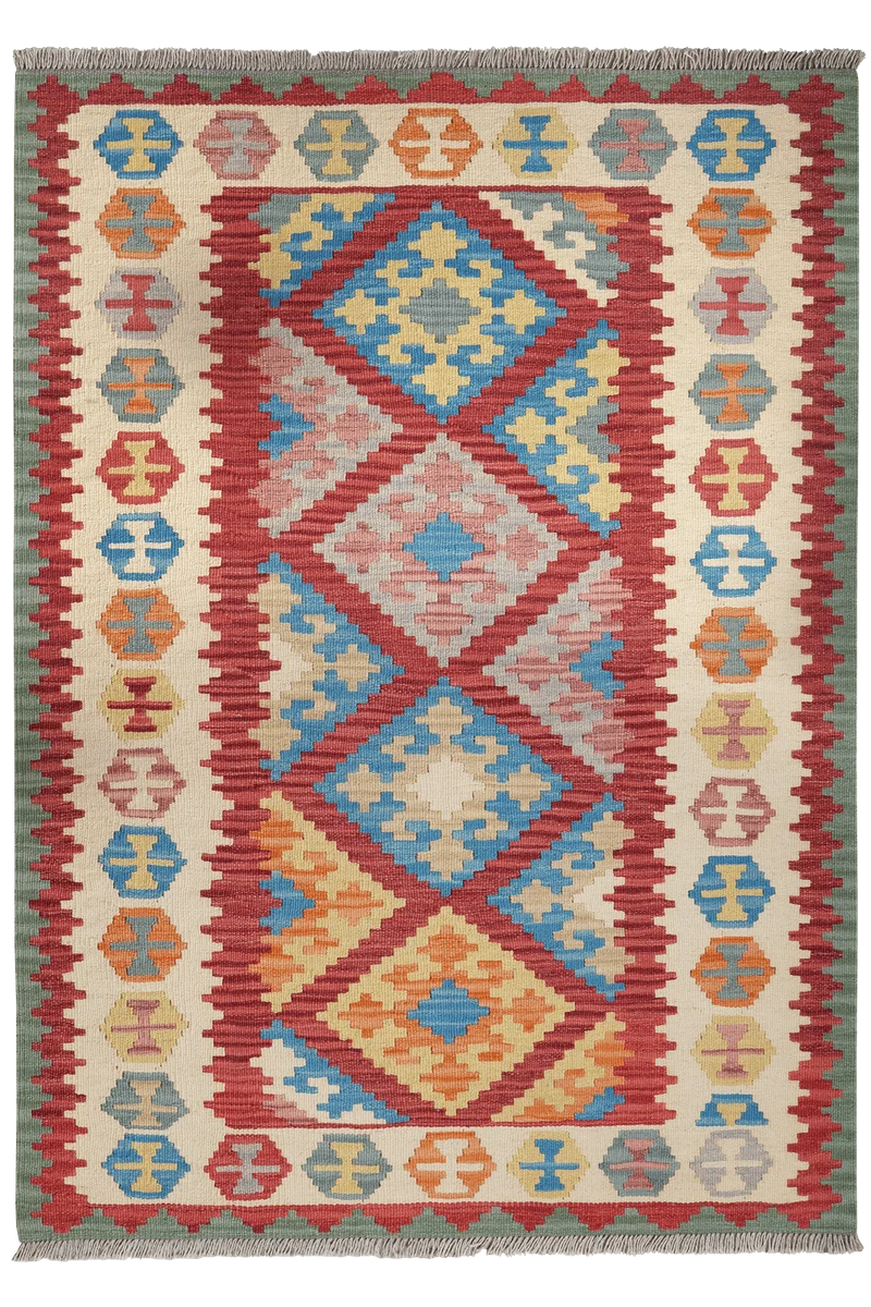 Kelim Gashgai · Handgewebt – Rot, 177x127 cm