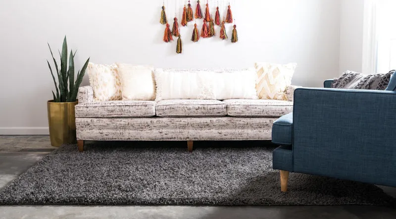 Teppich HIGH-FLOR Rechteckig Dunkelgrau 150x245 cm