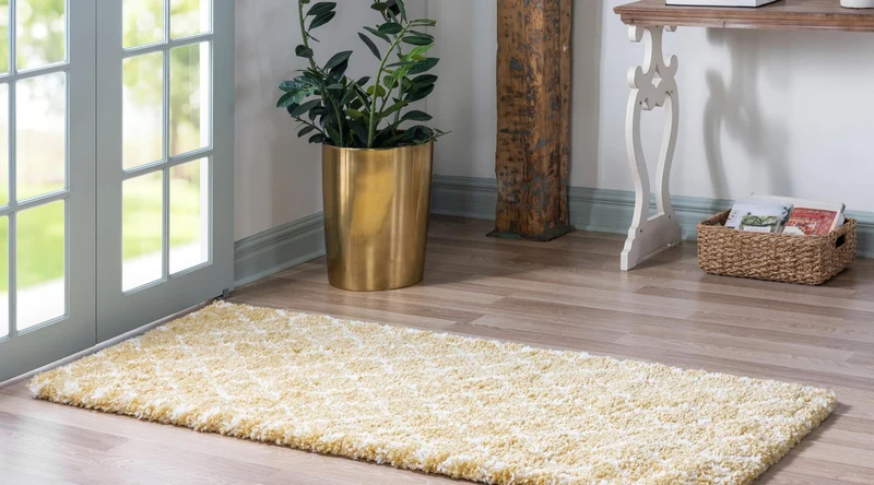 Teppich MARA Shaggy Läufer Narzissen-Gelb 80x305 cm