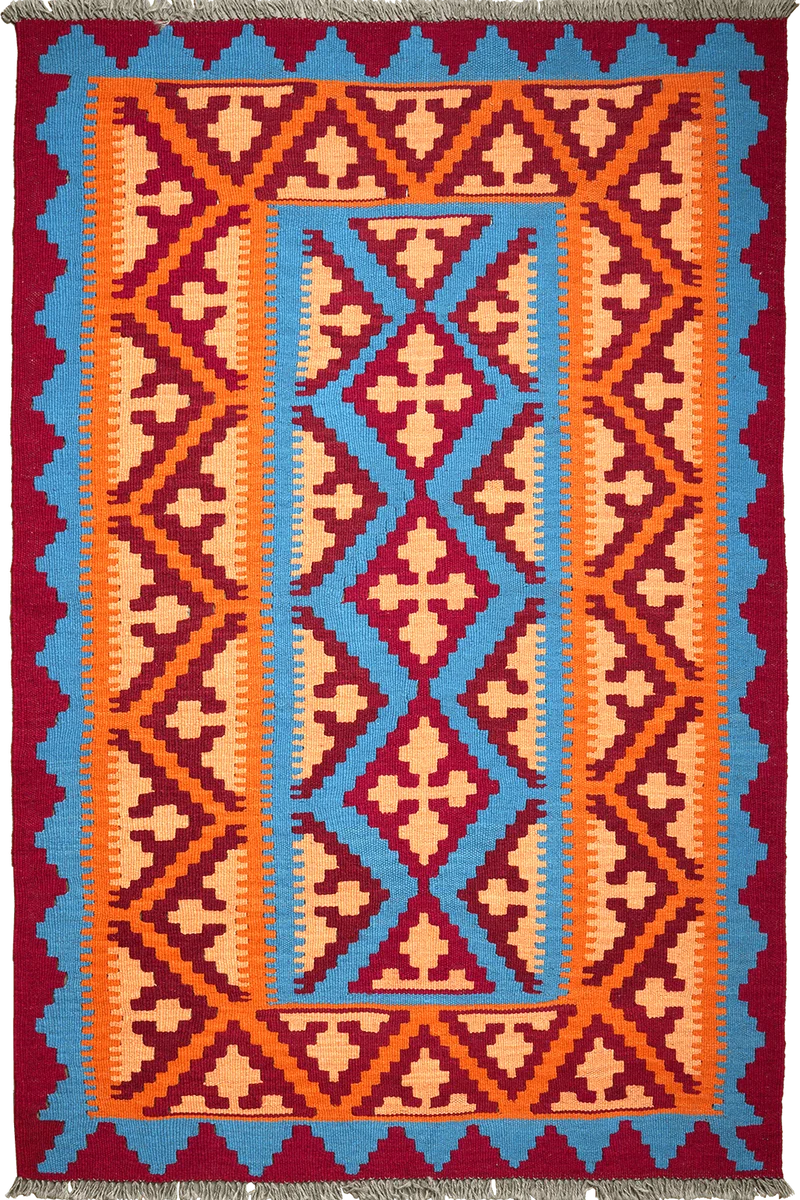 Kelim Gashgai · Handgewebt – Blau, 178x119 cm