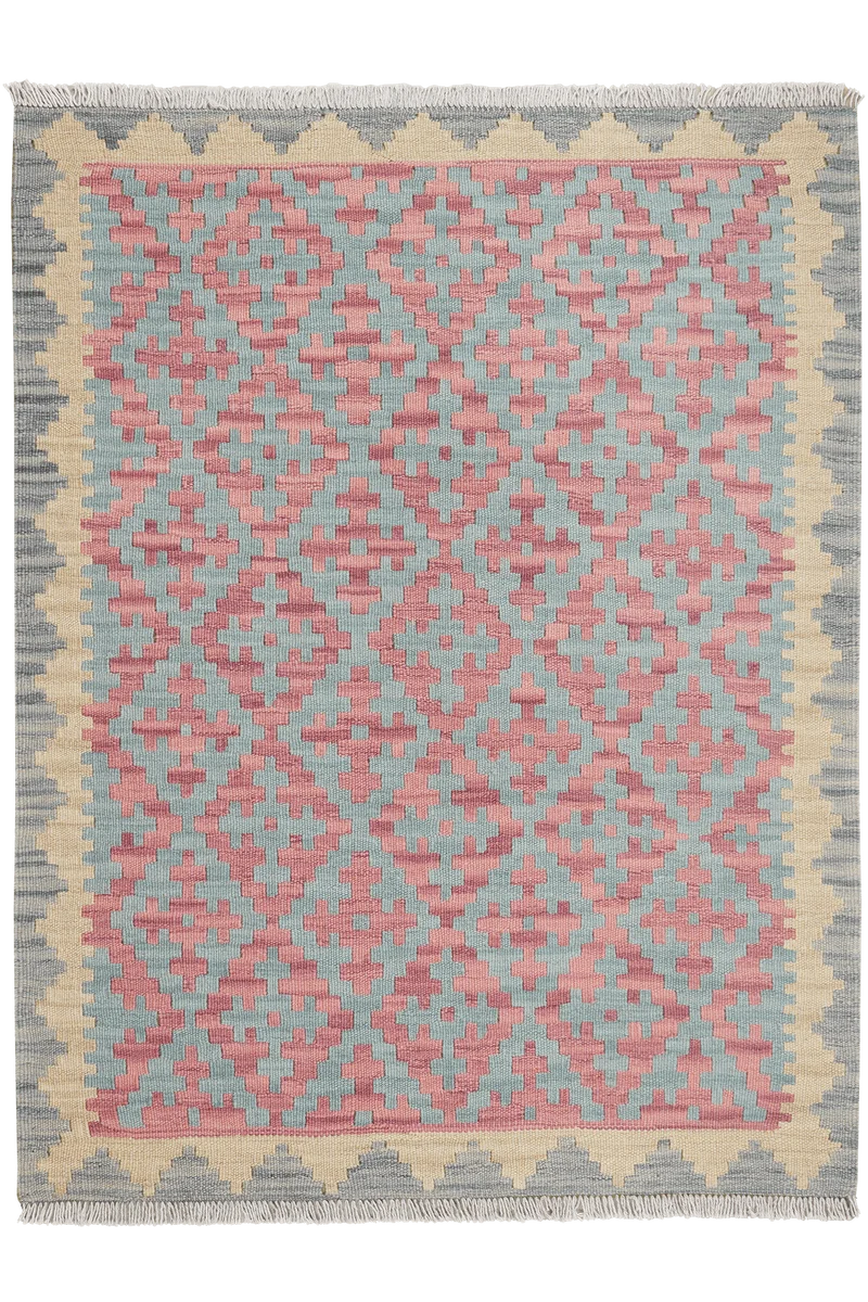 Kelim Gashgai · Handgewebt – Grün, 142x109 cm