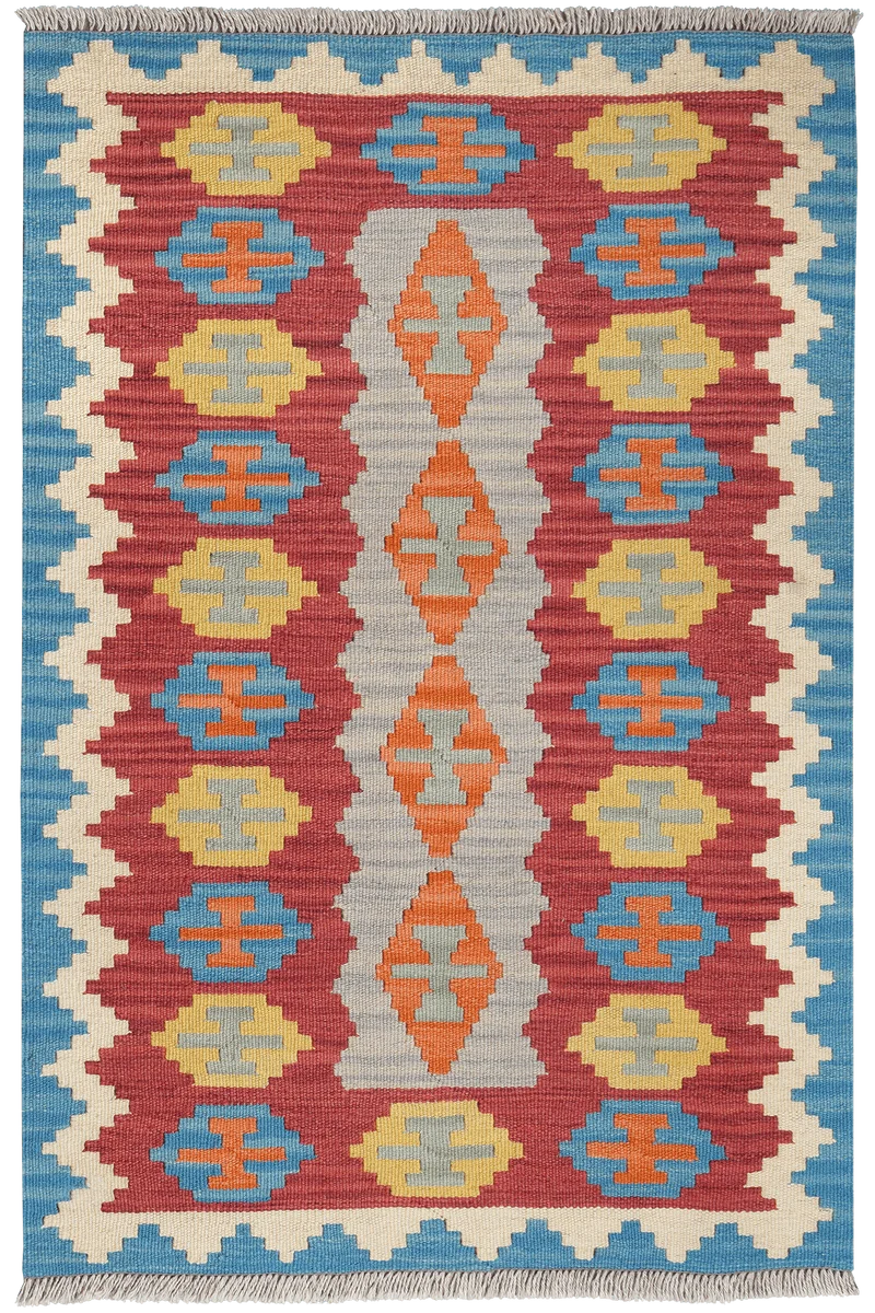 Kelim Gashgai · Handgewebt – Grau, 122x82 cm