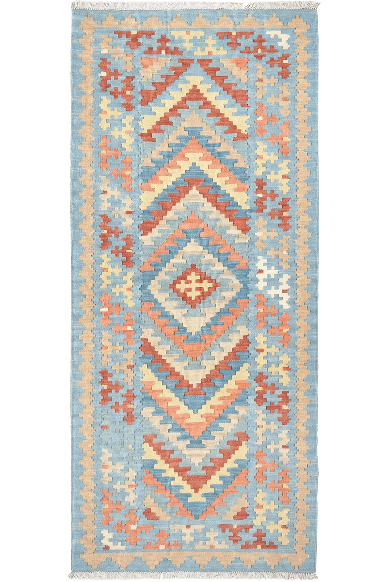 Kelim Gashgai · Handgewebt – Blau, 200x86 cm