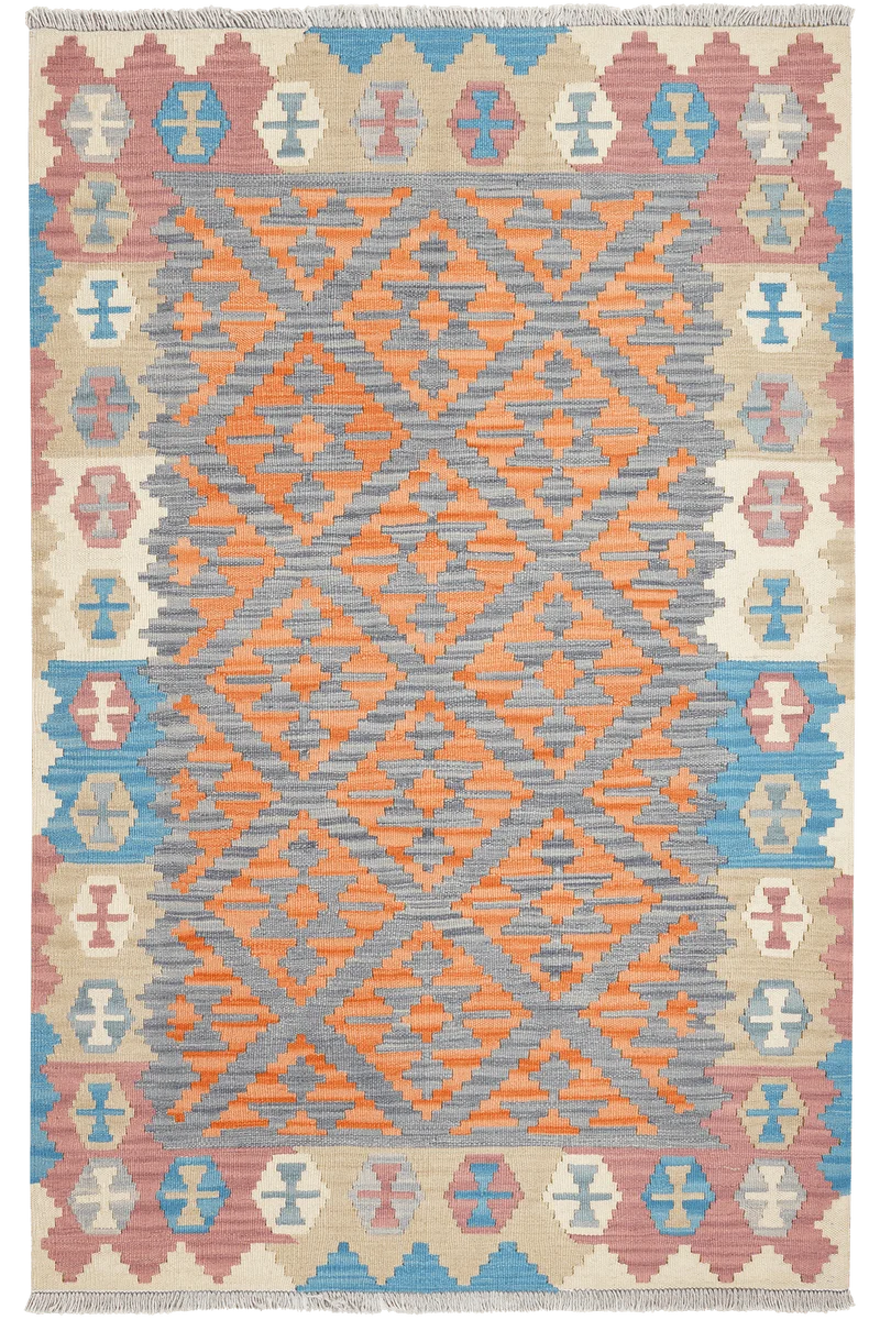 Kelim Gashgai · Handgewebt – Blau, 188x119 cm