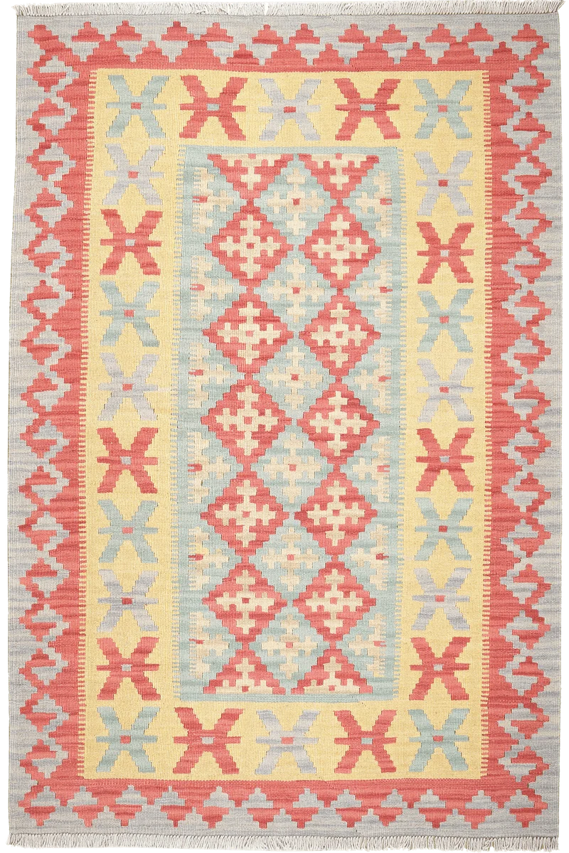 Kelim Gashgai · Handgewebt – Grün, 184x121 cm