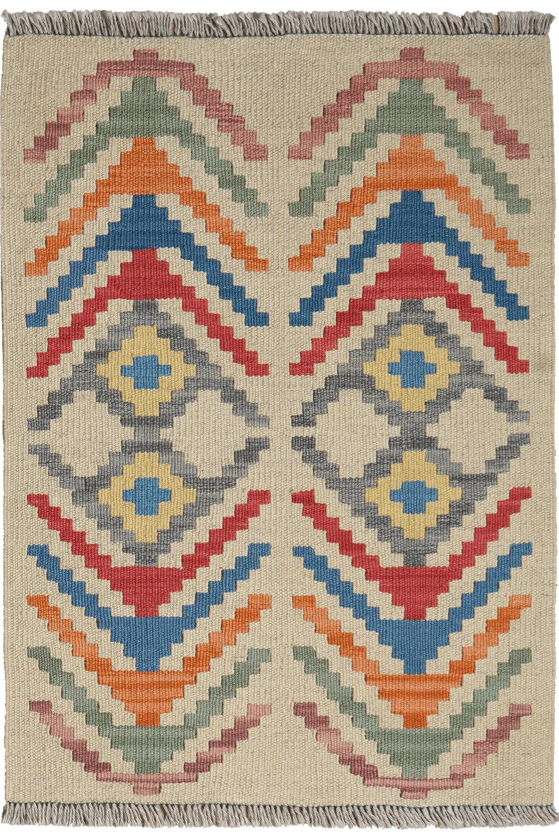 Kelim Gashgai · Handgewebt – Beige, 85x62 cm