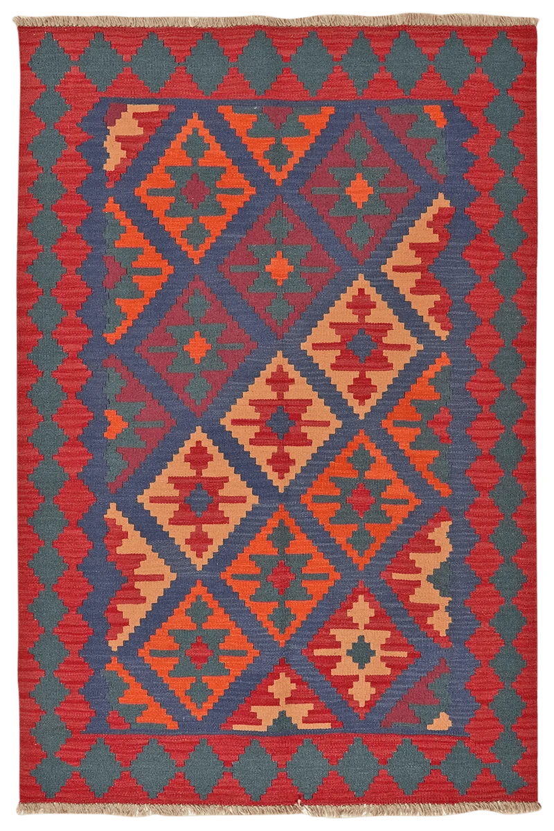 Kelim Gashgai · Handgewebt – Blau, 184x122 cm