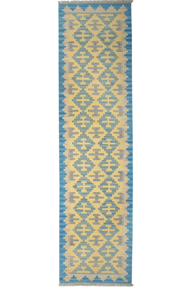 Kelim Gashgai · Handgewebt – Beige, 247x62 cm