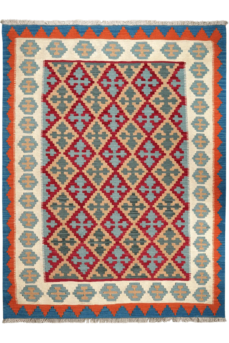 Kelim Gashgai · Handgewebt – Bunt, 194x149 cm