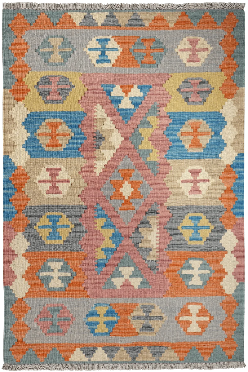 Kelim Gashgai · Handgewebt – Rosa, 153x105 cm