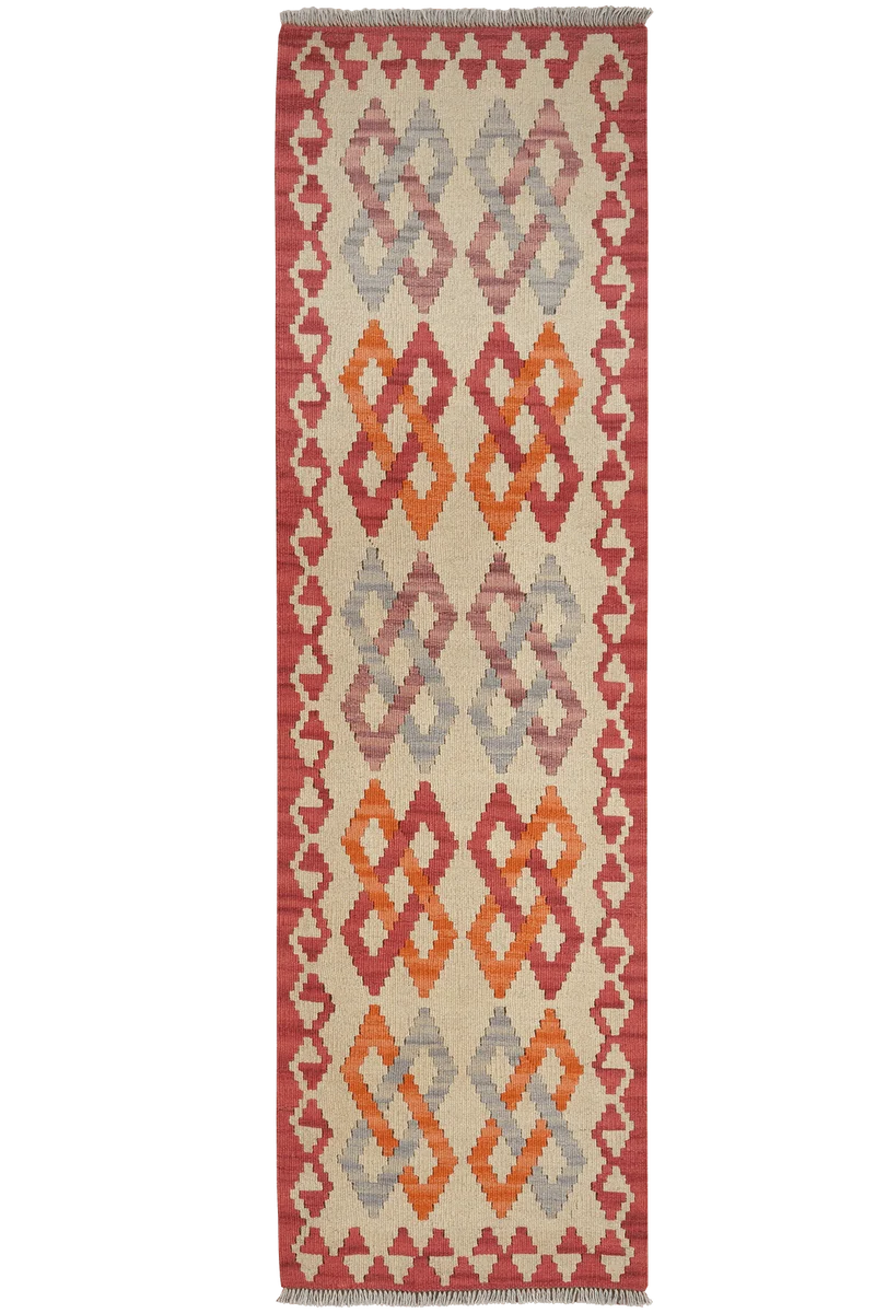 Kelim Gashgai · Handgewebt – Beige, 193x57 cm