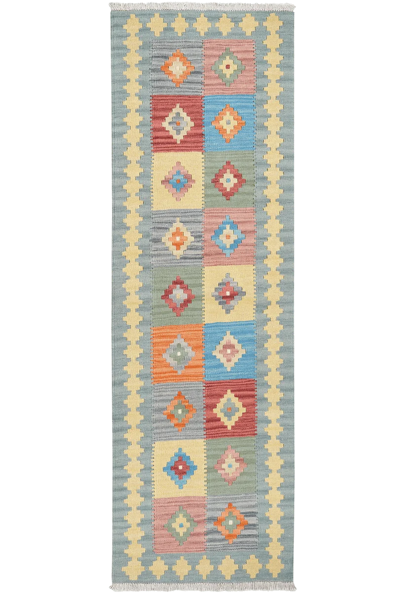 Kelim Gashgai · Handgewebt – Bunt, 198x62 cm