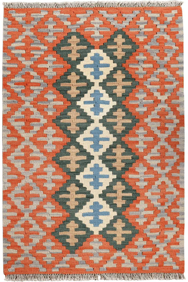 Kelim Gashgai · Handgewebt – Orange, 131x89 cm
