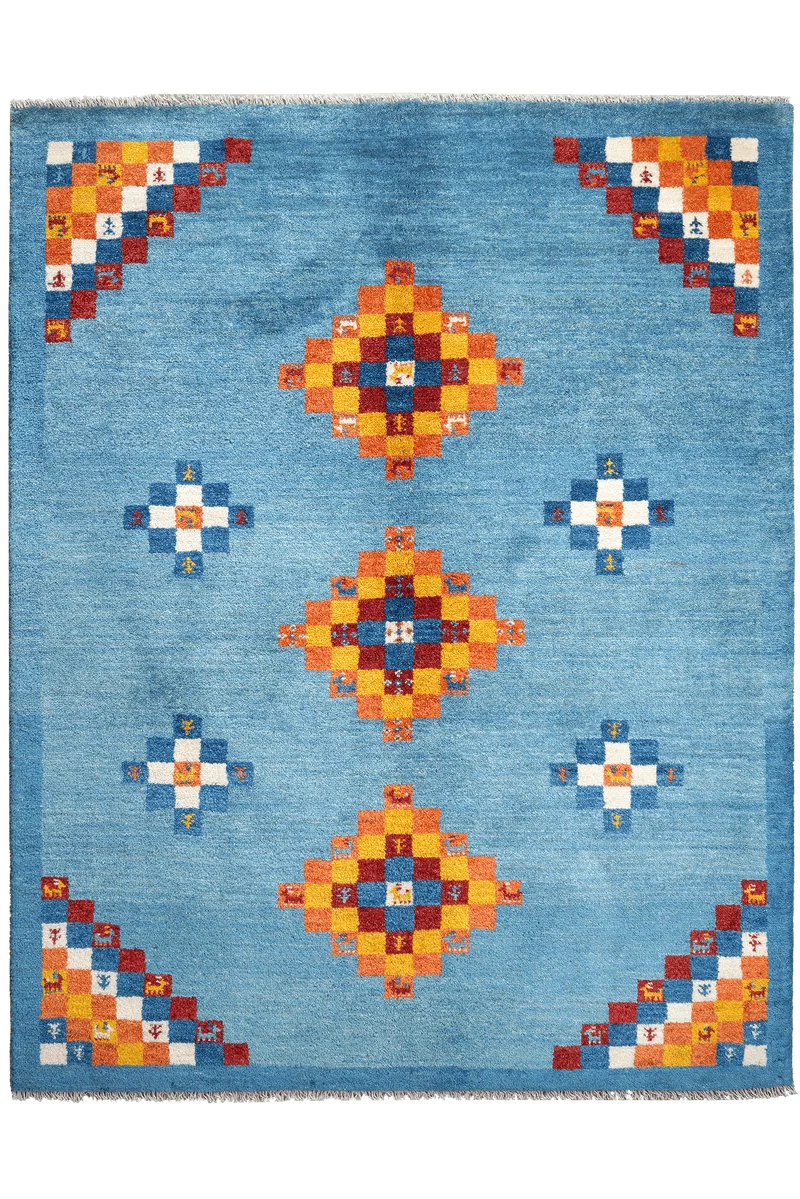 Gabbeh Sonnat · Handgeknüpft – Blau, 194x153 cm
