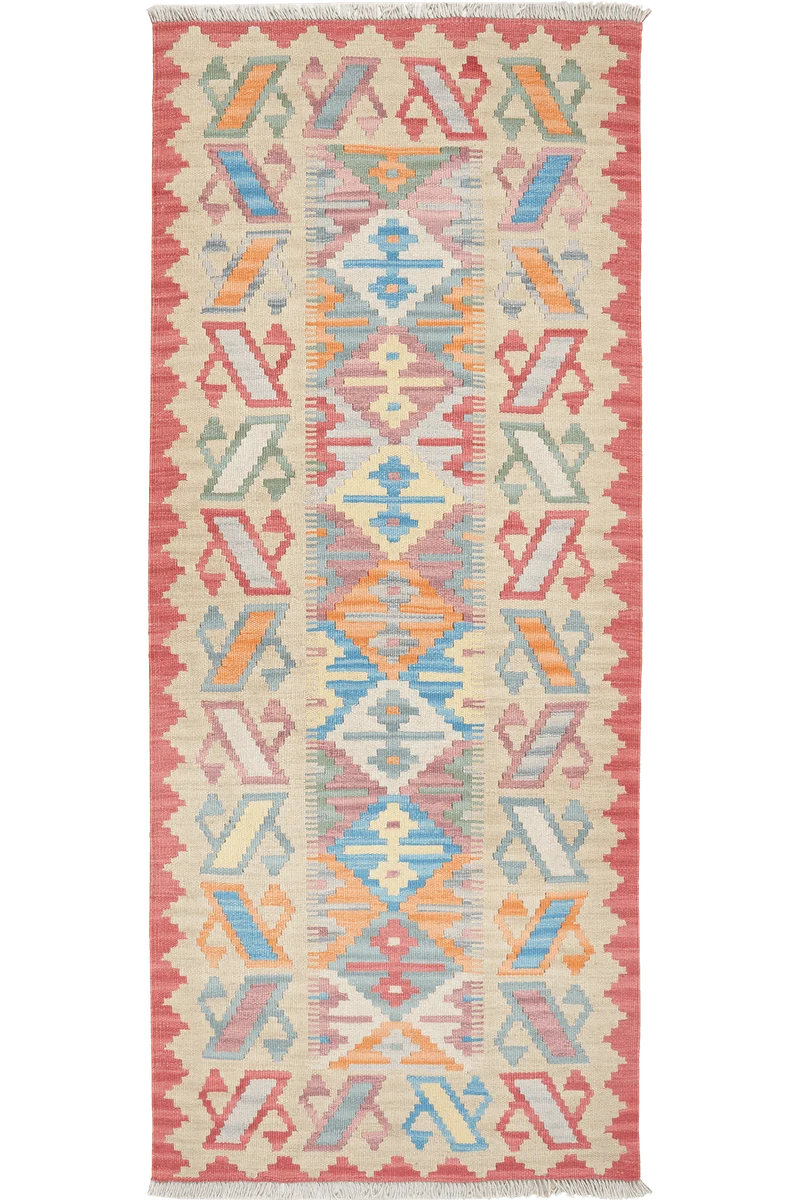 Kelim Gashgai · Handgewebt – Beige, 207x86 cm