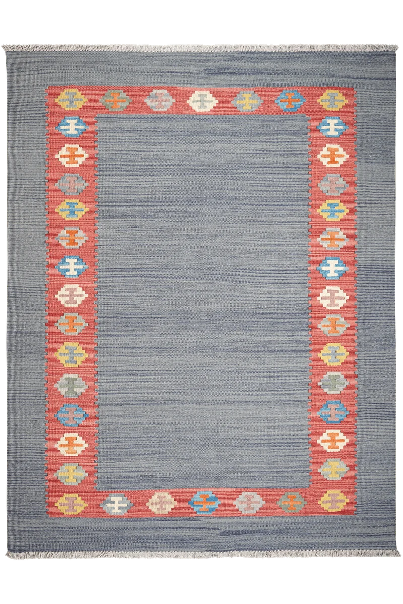 Kelim Gashgai · Handgewebt – Grau, 203x157 cm